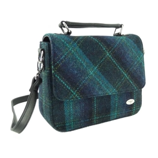 Kabelka Thurso Harris Tweed - Turquoise Overcheck